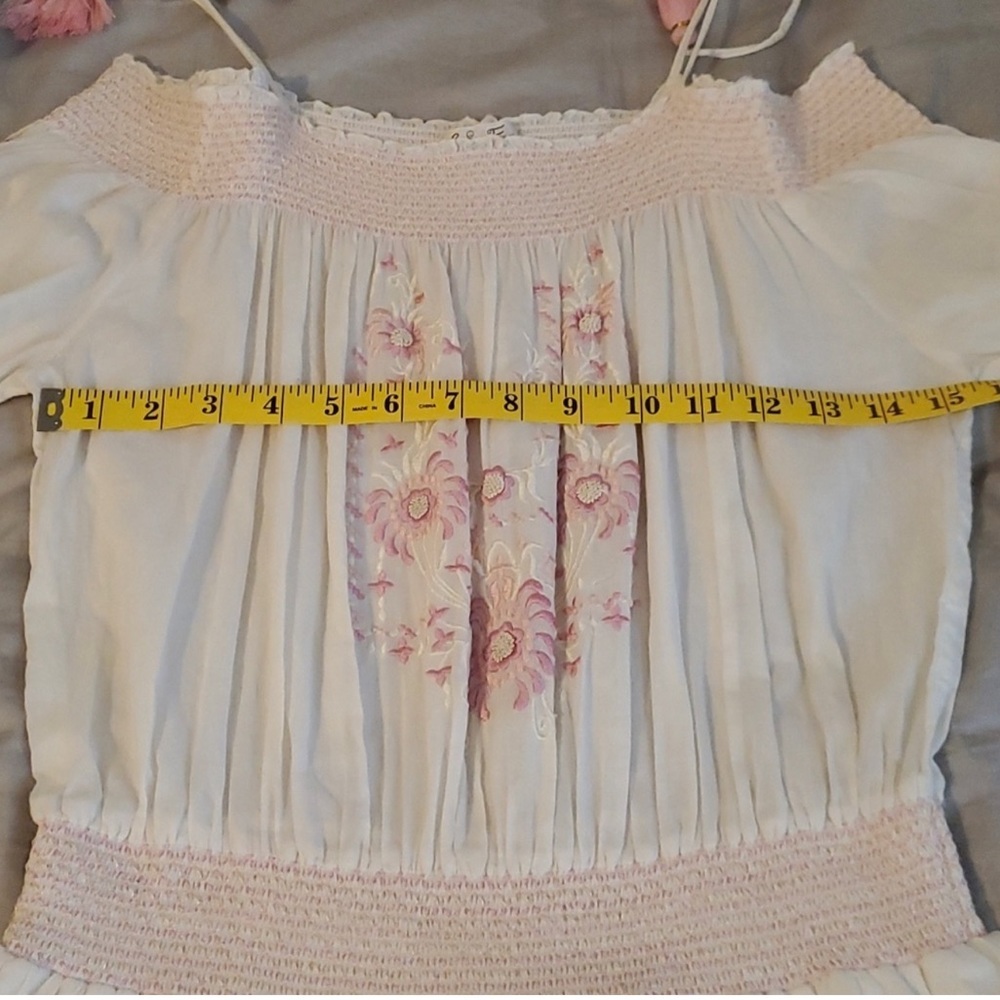LoveShackFancy Resort collection off-shoulder mini dress - Picture 6 of 12
